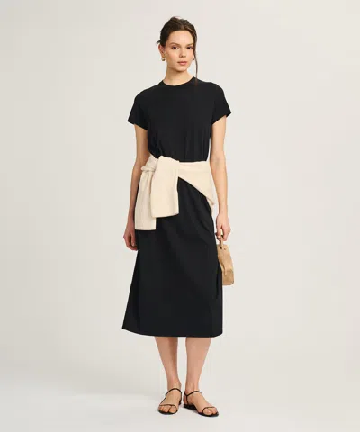 Naadam Lightweight Brushed Cotton T-shirt Dress In Black