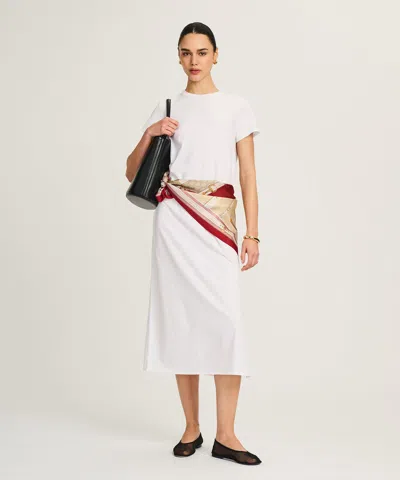 Naadam Lightweight Brushed Cotton T-shirt Dress In White