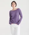 Naadam Lightweight Cashmere Boatneck Sweater In Heathered Purple