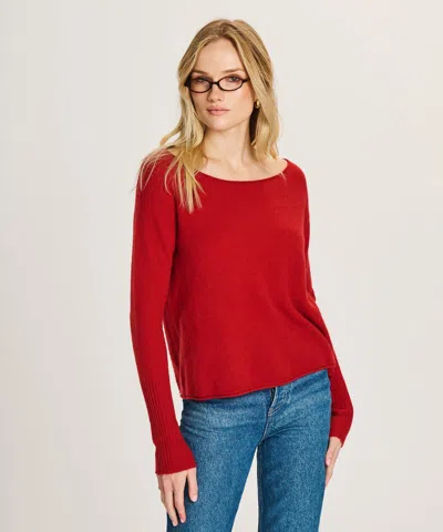 Naadam Lightweight Cashmere Boatneck Sweater In Red