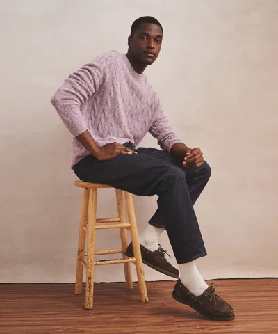 Naadam Lightweight Cashmere Cable Crewneck Sweater In Pink
