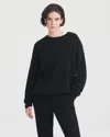 Naadam Lightweight Cashmere Cable Knit Oversized Crewneck In Black