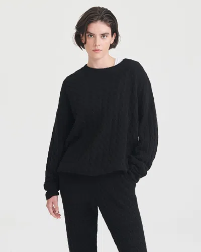 Naadam Lightweight Cashmere Cable Knit Oversized Crewneck