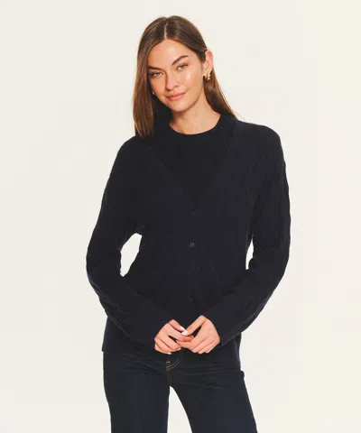 Naadam Lightweight Cashmere Cable Oversized Cardigan In Blue