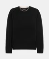 Naadam Lightweight Cashmere Contrast Trim Crewneck Sweater In Black