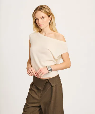 Naadam Lightweight Cashmere Off The Shoulder Tank In White