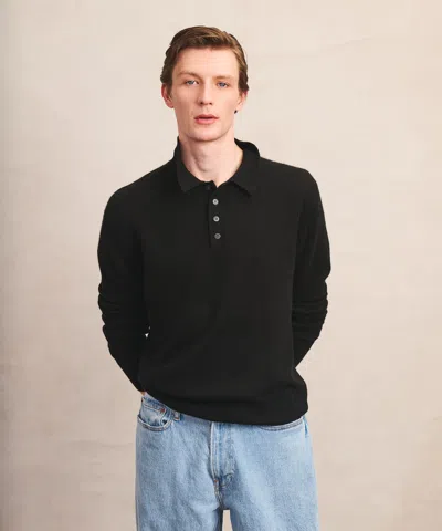 Naadam Lightweight Cashmere Polo In Black