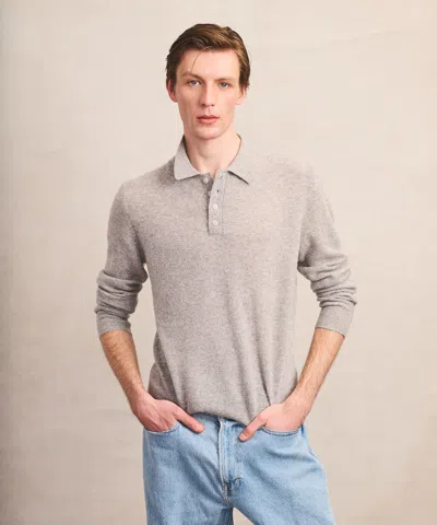 Naadam Lightweight Cashmere Polo In Gray