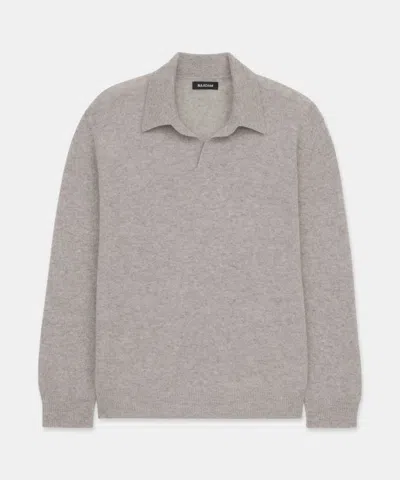Naadam Lightweight Cashmere Relaxed Polo In Cement