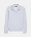 Naadam Lightweight Cashmere Relaxed Polo In Ice Blue