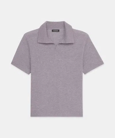 Naadam Lightweight Cashmere Short Sleeve Polo In Fog