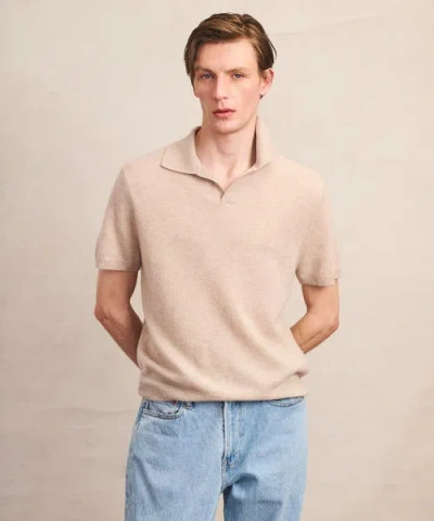 Naadam Lightweight Cashmere Short Sleeve Polo In Neutral