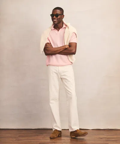 Naadam Lightweight Cashmere Short Sleeve Polo In Pink