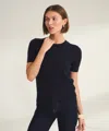 Naadam Lightweight Cashmere Short Sleeve Sweater In Blue