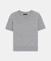 Naadam Lightweight Cashmere Short Sleeve Sweater In Cement