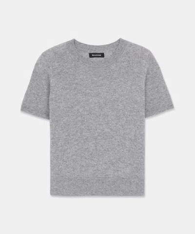 Naadam Lightweight Cashmere Short Sleeve Sweater In Cement