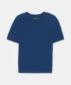 Naadam Lightweight Cashmere Short Sleeve Sweater In Dark Teal Blue