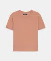 Naadam Lightweight Cashmere Short Sleeve Sweater In Rosewood