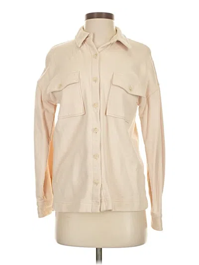 Pre-owned Naadam Long Sleeve Button Down Shirt In White