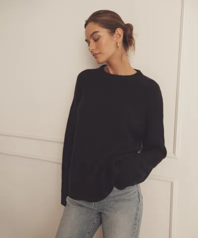 Naadam Luxe Cashmere Cable Crewneck In Blue