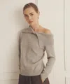 NAADAM LUXE CASHMERE COLLARED ASYMMETRICAL SWEATER