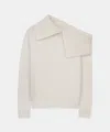 Naadam Luxe Cashmere Collared Asymmetrical Sweater In White
