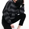 NAADAM LUXE CASHMERE CROPPED CREWNECK SWEATER IN BLACK