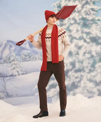 Naadam Luxe Cashmere Fair Isle Crewneck In Red