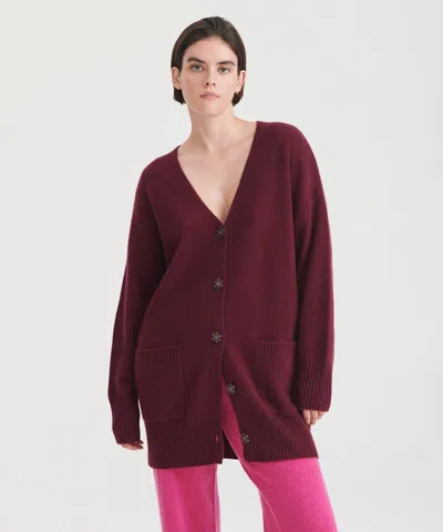 Naadam Luxe Cashmere Grandpa Cardigan In Merlot