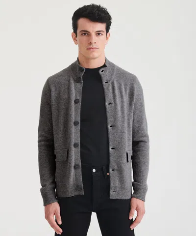 Naadam Luxe Cashmere High Neck Cardigan In Granite