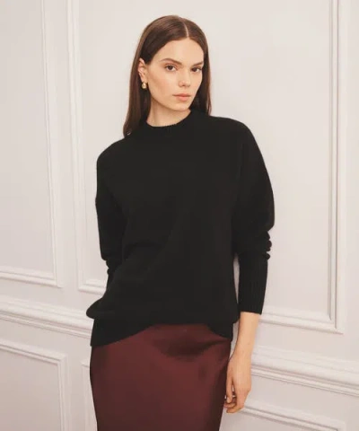 Naadam Luxe Cashmere Oversized Crewneck Sweater In Black