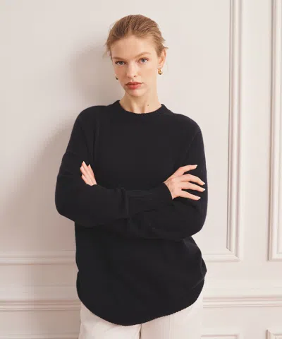 Naadam Luxe Cashmere Oversized Crewneck Sweater In Blue