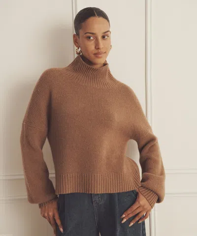 Naadam Luxe Cashmere Oversized Turtleneck In Desert Pink