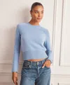 Naadam Luxe Cashmere Saddle Crewneck Sweater In Blue