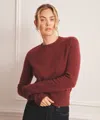 Naadam Luxe Cashmere Saddle Crewneck Sweater In Burgundy