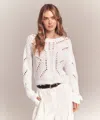 Naadam Luxe Chunky Cotton Novelty Pointelle Crew In White