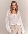 Naadam Luxe Chunky Cotton Pointelle Stitch Polo In White