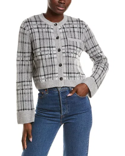 Naadam Luxe Wool & Cashmere Jacquard Cardigan In Gray
