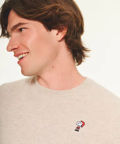 Naadam Men's Cashmere Snoopy Santa Holiday Sweater In Brown