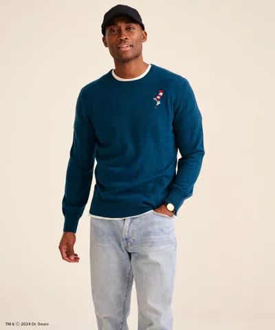 Naadam Men's Cat In The Hat Cashmere Sweater In Peacock Blue