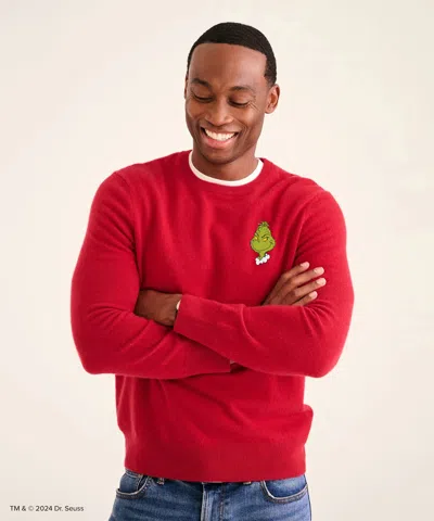 Naadam Men's Dr. Seuss The Grinch Cashmere Holiday Sweater In Red