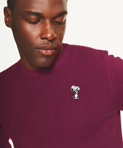 Naadam Men's Peanuts Holiday Hug Cashmere Sweater In Burgundy