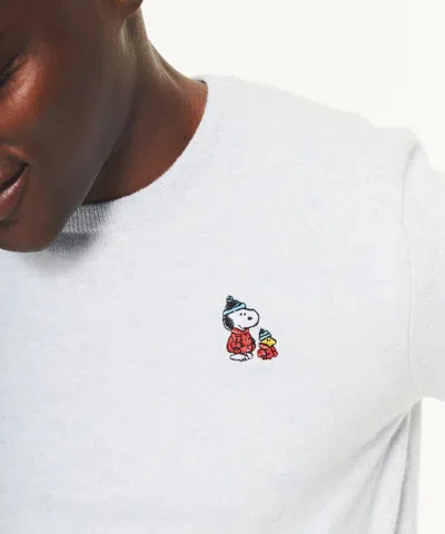 Naadam Men's Puffer Snoopy & Woodstock Cashmere Sweater In Gray