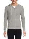 Naadam Men's Waffle Knit Cashmere Blend Zip Up Hoodie In Cement