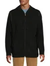 Naadam Men's Wool & Cashmere Tipped Yoke Zip Hoodie In Black Granite