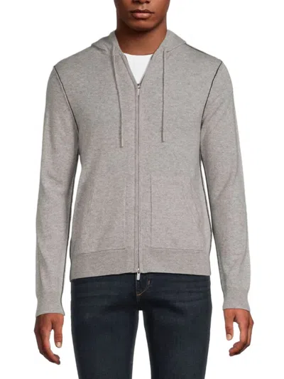 Naadam Waffle Cashmere-blend Pullover Hoodie In Grey