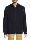 Naadam Men's Wool & Cashmere Tipped Yoke Zip Hoodie In Navy Cement