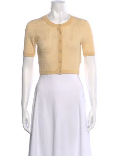 Pre-owned Naadam Merino Wool Crew Neck Sweater In Yellow
