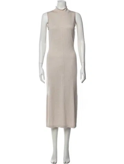 Pre-owned Naadam Merino Wool Midi Length Dress In Neutrals
