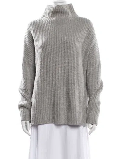 Pre-owned Naadam Merino Wool Mock Neck Sweater In Gray